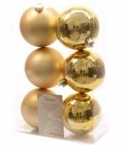 Ambiance christmas gouden kerstversiering kerstballen pakket 6 stuks 10097304