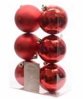 Christmas red rode kerstversiering kerstballen pakket 6 stuks