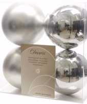 Christmas silver zilveren kerstversiering kerstballen pakket 4 stuks