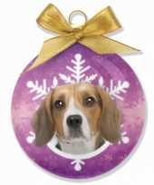 Dieren kerstballen beagle honden 8 cm