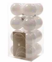 Elegant christmas witte kerstversiering kleine kerstballen pakket 16 stuks
