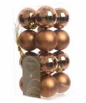 Kerstballen pakket brons glanzend 4 cm