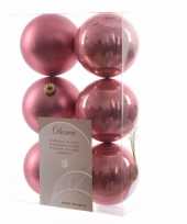 Kerstballen pakket mat oud roze 8 cm
