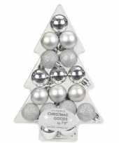 Kerstballen pakket zilver 3 cm