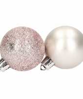 Kerstballenset roze 2 soorten