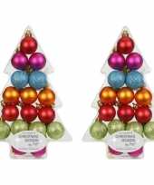 Kinder kerstballen pakket gekleurd 34x 3 cm