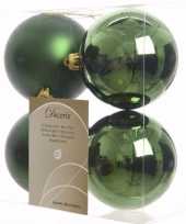 Mystic christmas groene kerstversiering kerstballen pakket 4 stuks