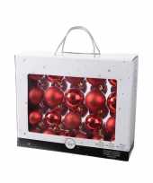 Onbreekbare kerstballen set rood 42 delig plastic