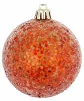 Oranje kerstversiering 1x kerstballen oranje 8 cm