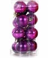 Paarse mini kerstballen 12 stuks