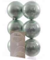 Sweet christmas mintgroene kerstversiering kerstballen pakket 6 stuks